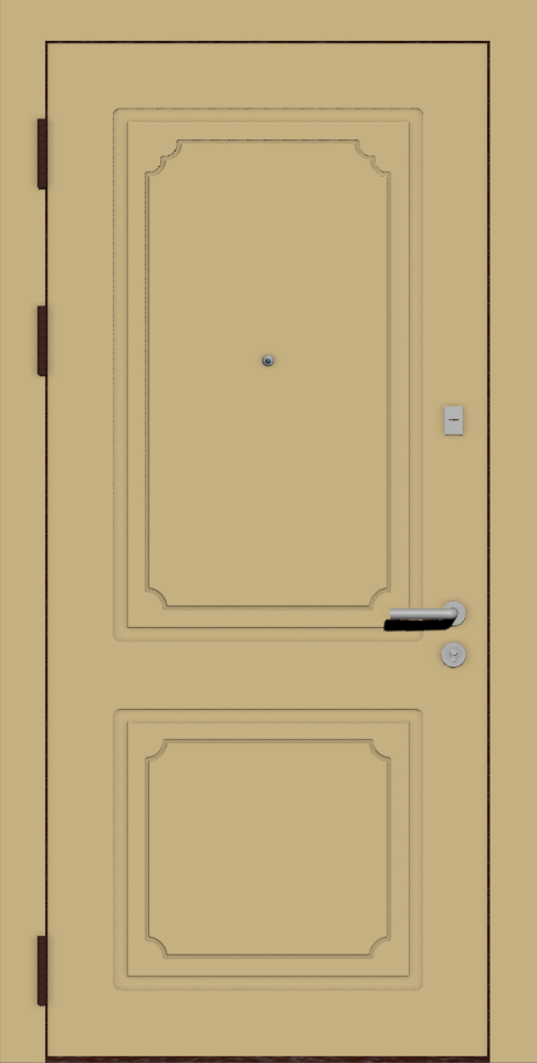 Входная металлическая дверь МДФ песочная